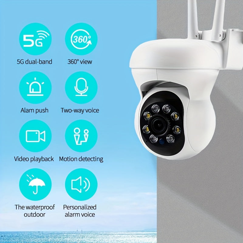 2mp 5g Wifi Ip Outdoor Surveillance Camera 1080p Night Vision Ai Detection Human Security Cctv 4x Digital Zoom