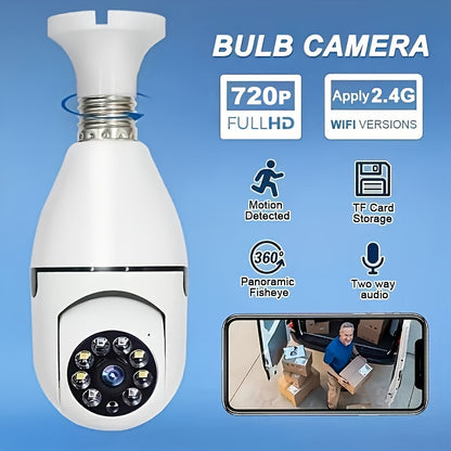 Intelligent Surveillance Camera Light Bulb Household Wireless Dual-light Full-color HD Lamp Head Camera Mobile Phone Remote Control Two-way Voice Call Monitoring Equipment 1PCS